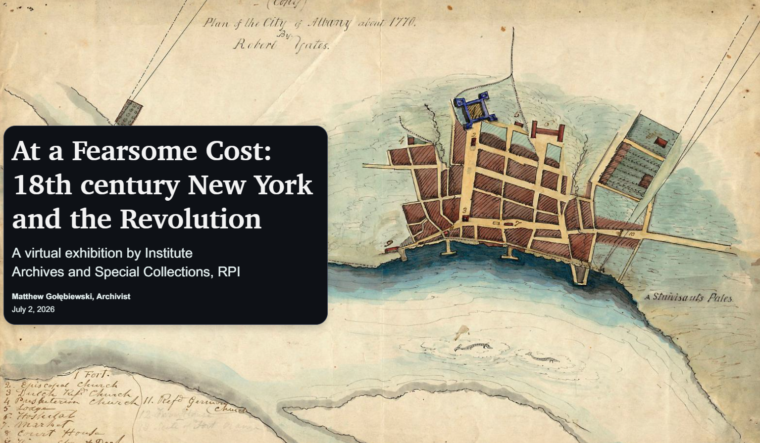 screenshot of exhibit landing page