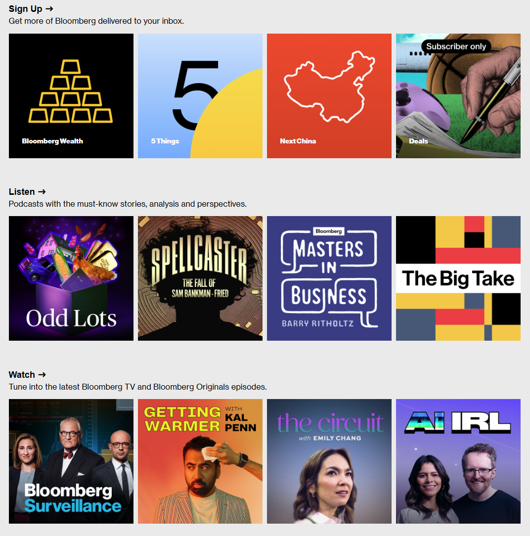 screenshot of Bloomberg resource thumbnails